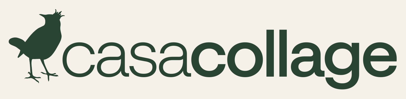 CASACOLLAGE · Logo oficial con ave y letras verdes