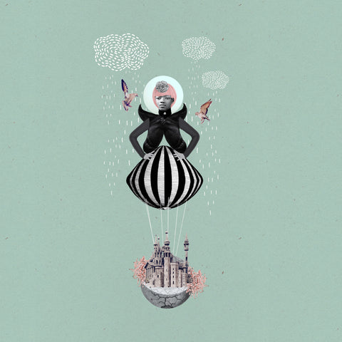 Suspendida, collage de CASACOLLAGE. Selección 2, obra S2-03.