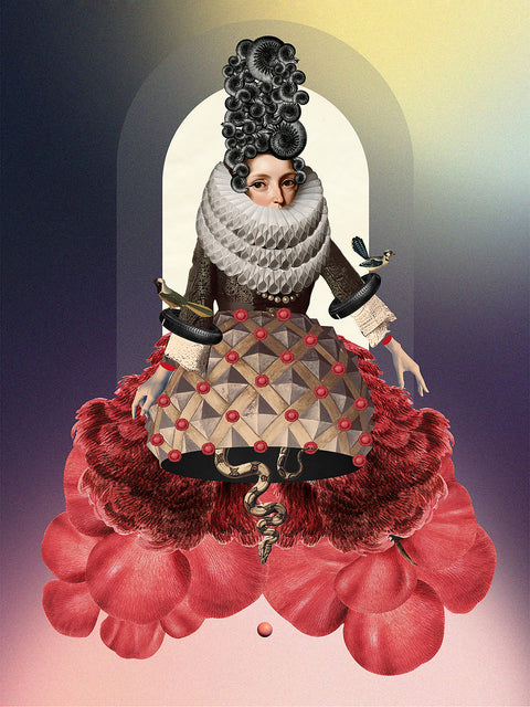 Rojo secreto, collage de CASACOLLAGE. Original actualizado de 3543 × 4724 píxeles.