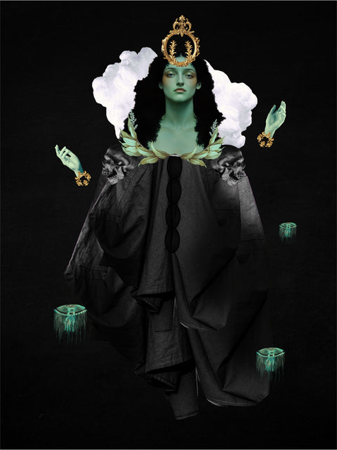 La guardiana del agua, collage de CASACOLLAGE. Selección 2, obra S2-13.