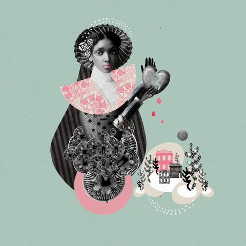 Mi corazón roto, collage de CASACOLLAGE. Selección 2, obra S2-24.